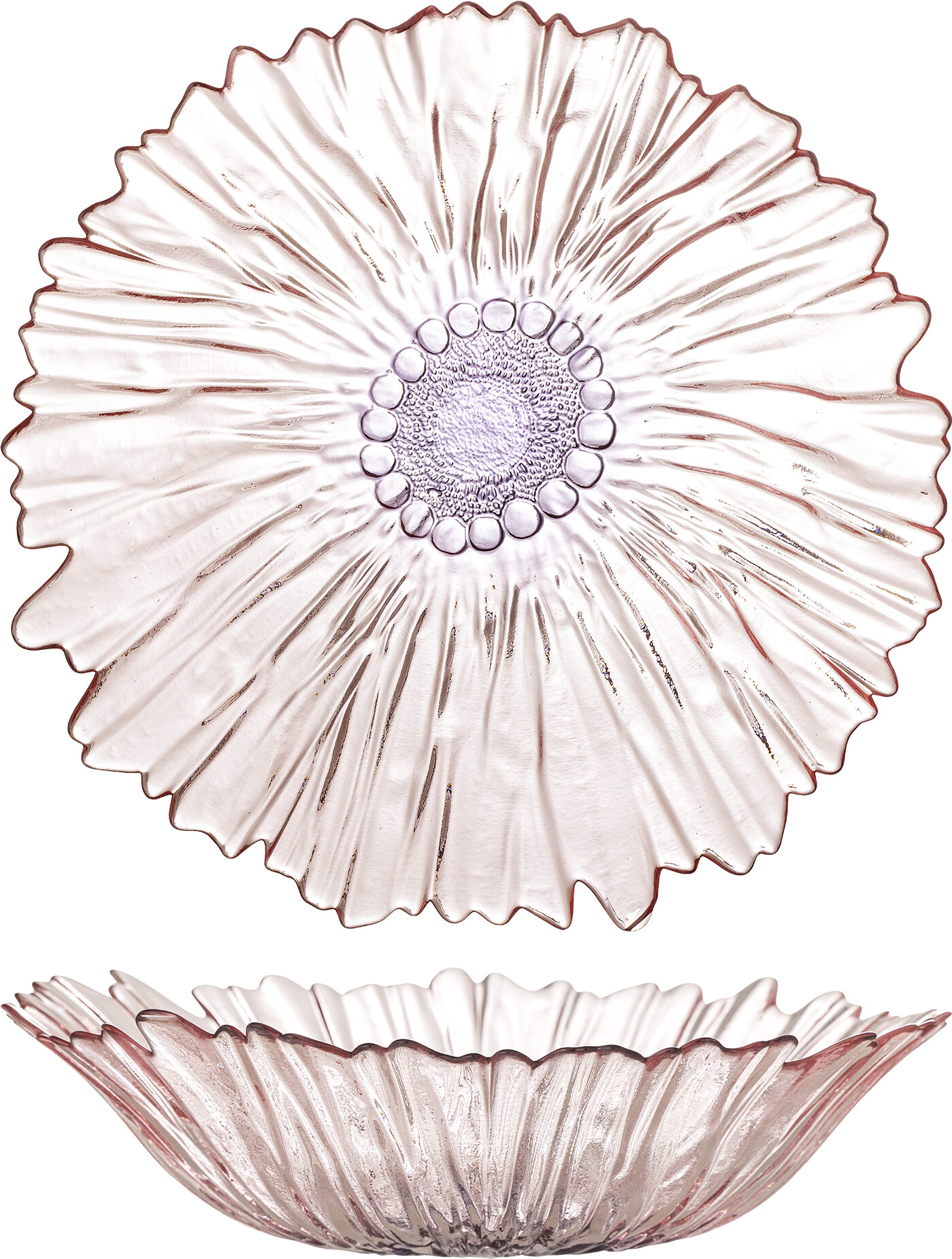 Bloomingville - Mariko Skål, Rosa, Glas, D31xH8 cm