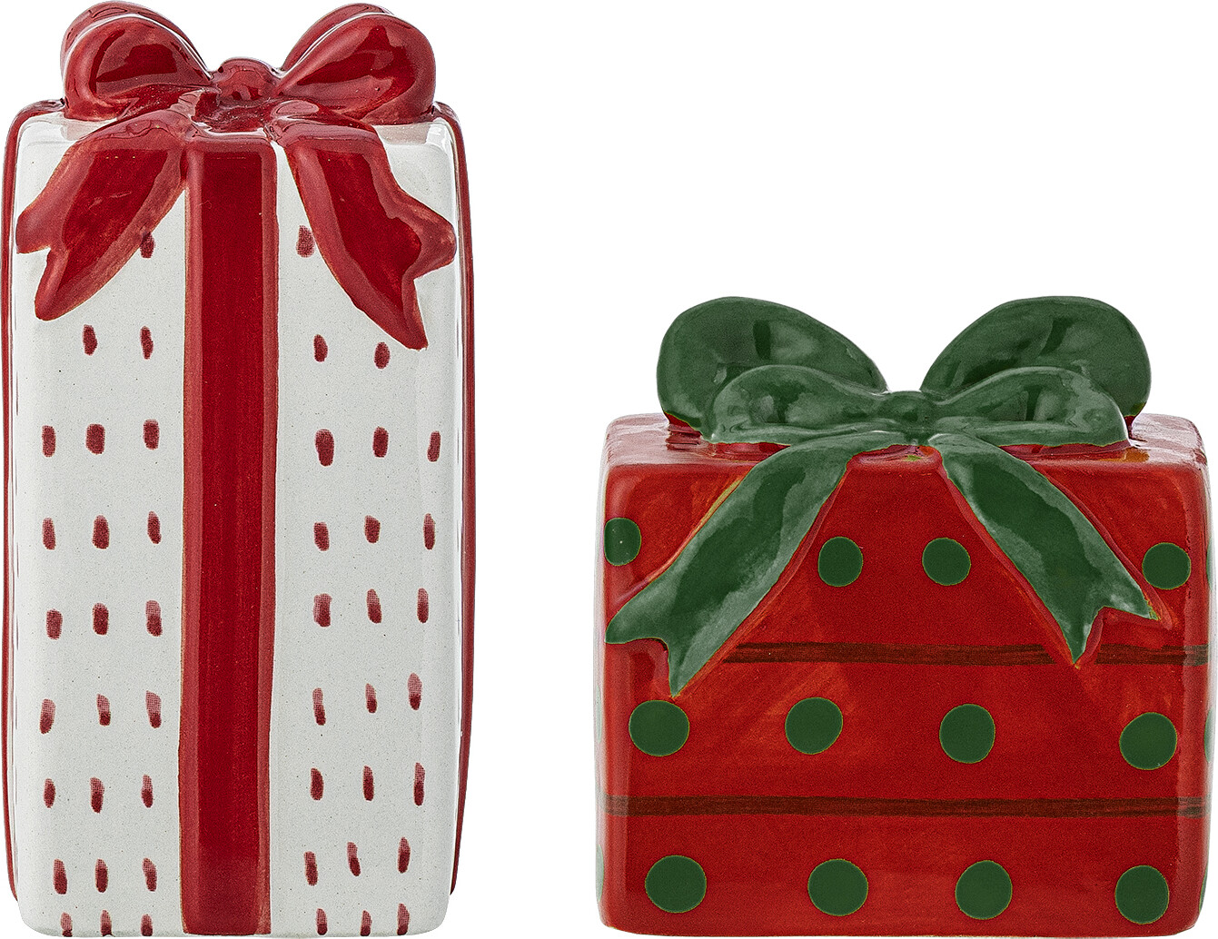 Bloomingville - Marnia Salt & Pebersæt, Multifarvet, Keramik, L6,5xH4,5xW6,5 cm, Set of 2