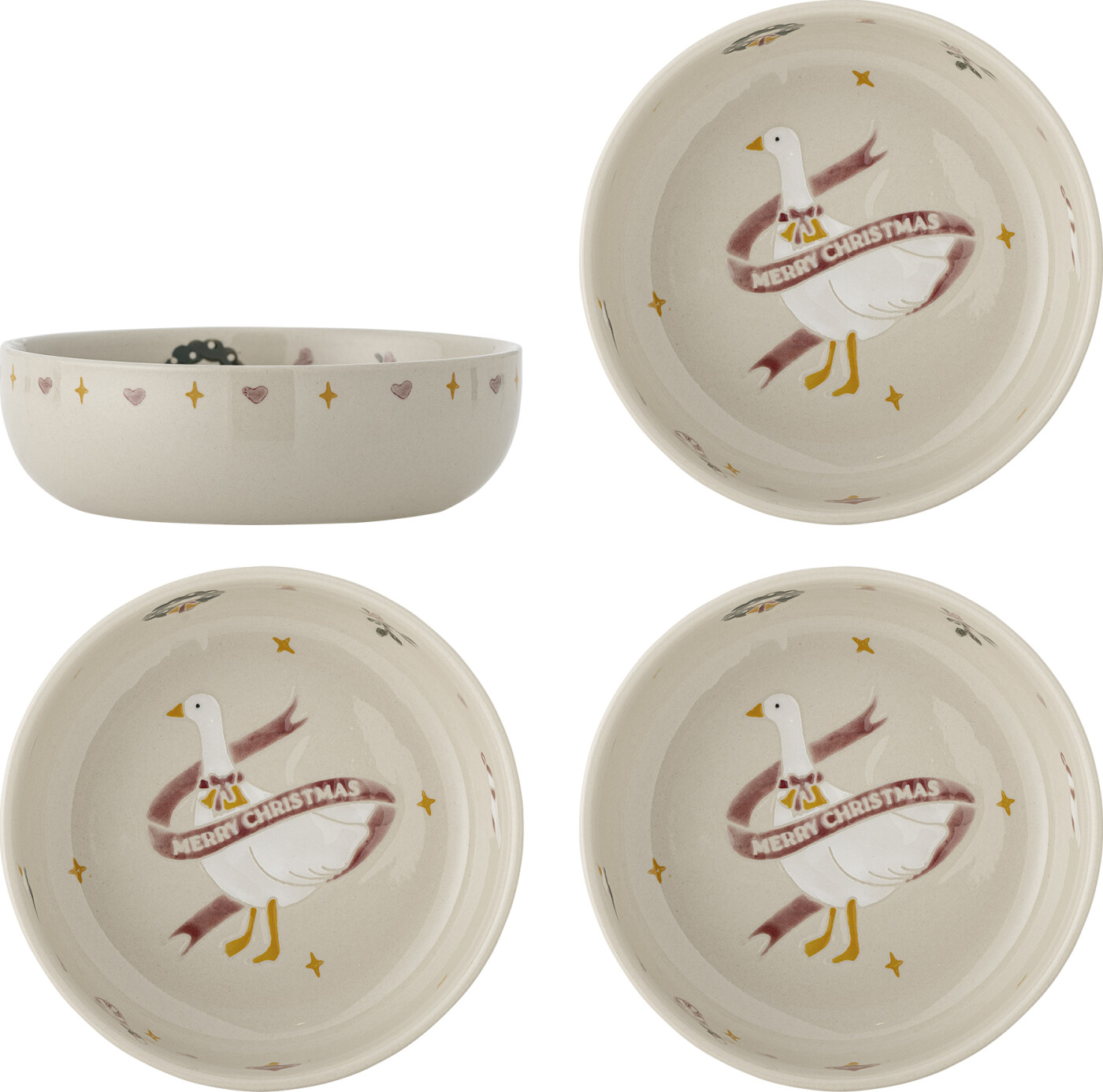 Bloomingville - Mary Juleskåle - ø 16 Cm - Ovnfast - Stentøj - 4 Stk.