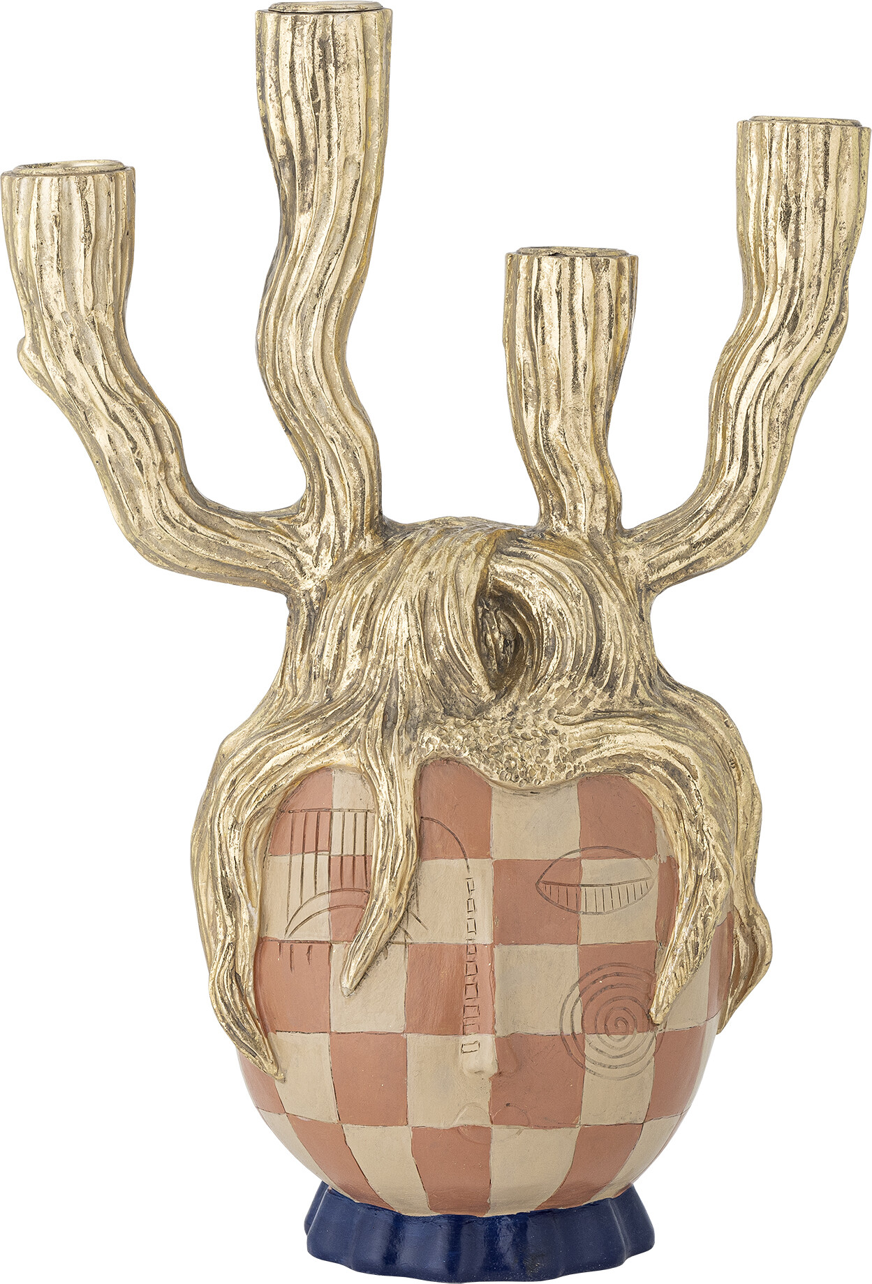 Bloomingville - Medusa Lysestage, Guld, Polyresin, L22xH32xW15 cm