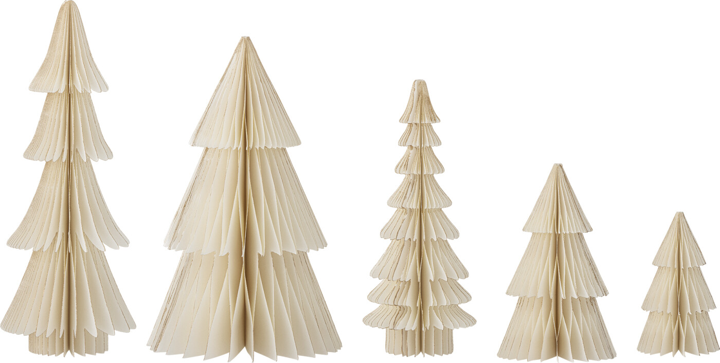 Bloomingville - Milan Dekotræ, Hvid, Paper, D7,5/12,5/7,5/5/8xH17,5/20/12,5/9/22,5cm, Set of 5