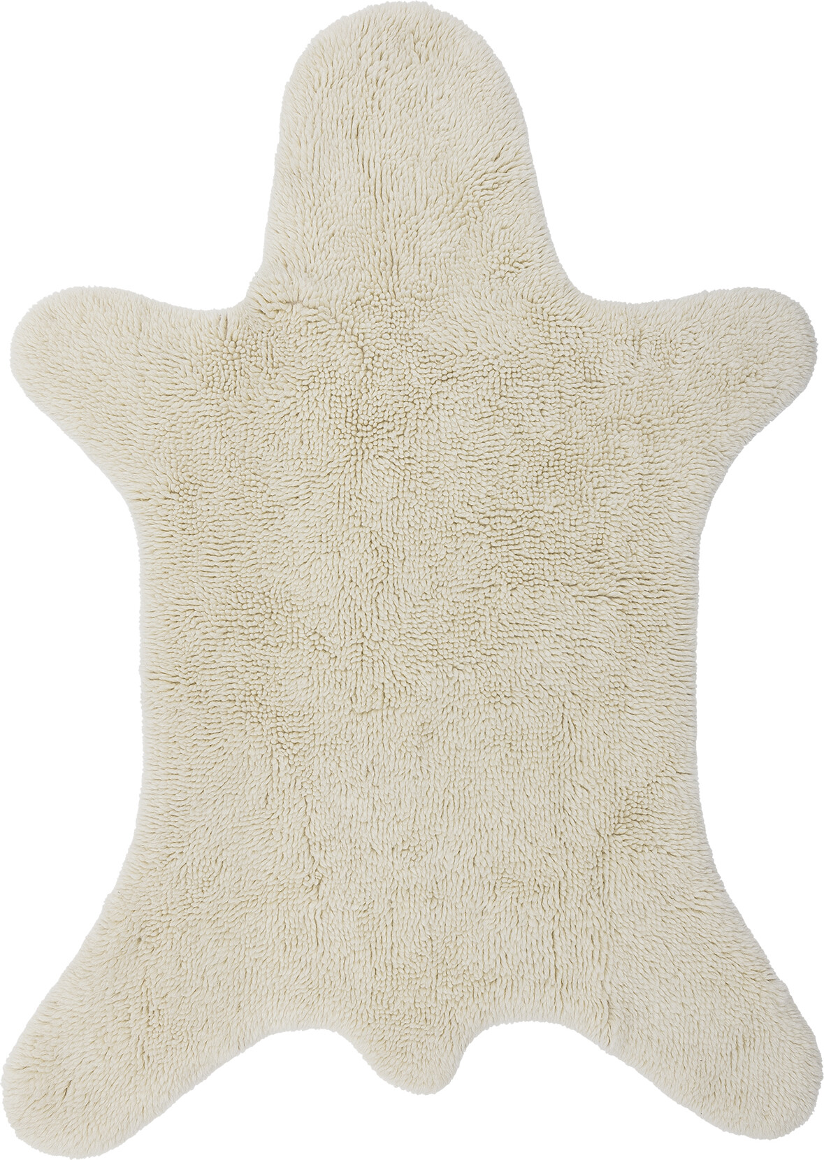 Bloomingville - Bear Tæppe, Hvid, Uld, L200xW140 cm