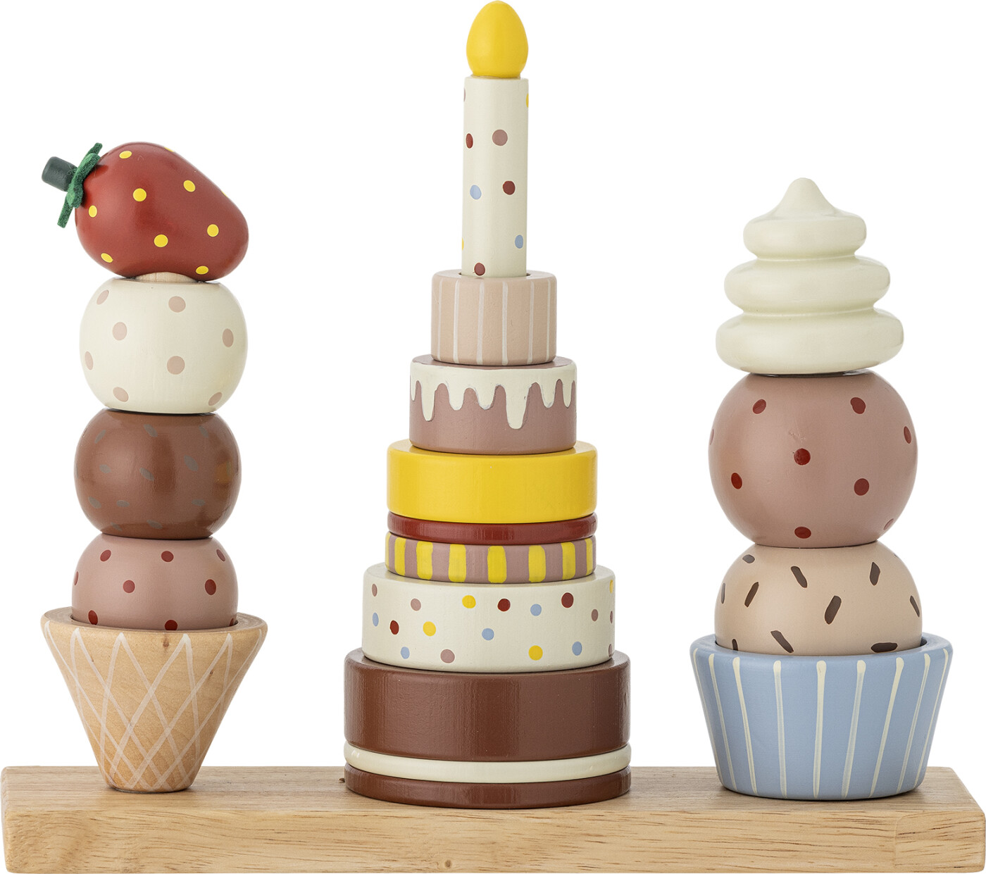 Bloomingville - Celebrate Aktivitetslegetøj, Multifarvet, FSC®100%, Beech, L20,5xH23xW7 cm, Set of 18