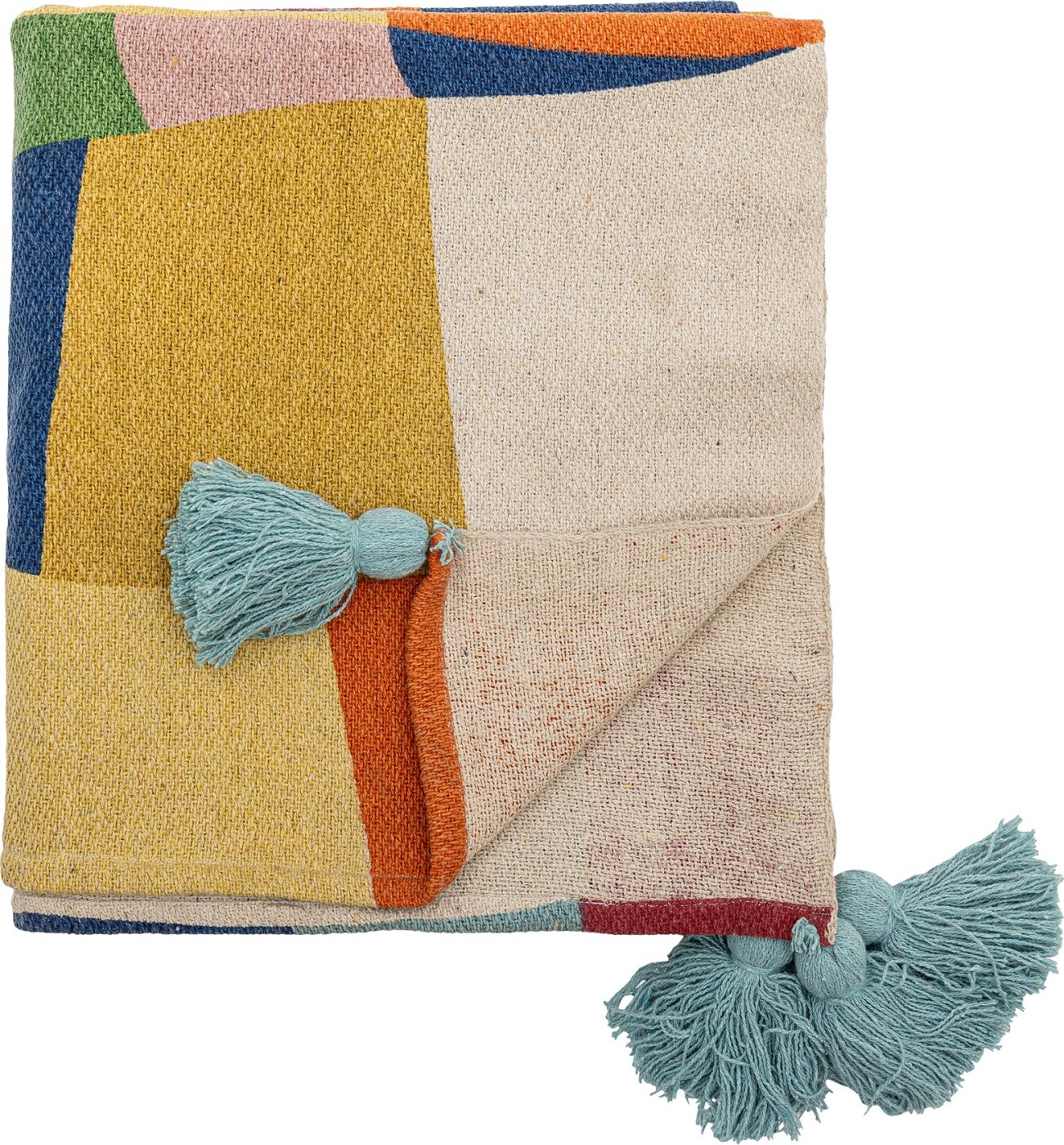 Bloomingville - Colorine Plaid, Multifarvet, Genanvendt Bomuld, L160xW130 cm