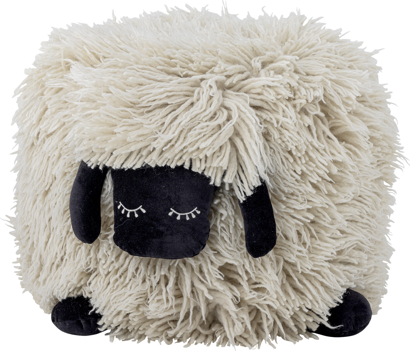 Bloomingville - Dolly Puf, Hvid, Uld, L55xH50xW45 cm