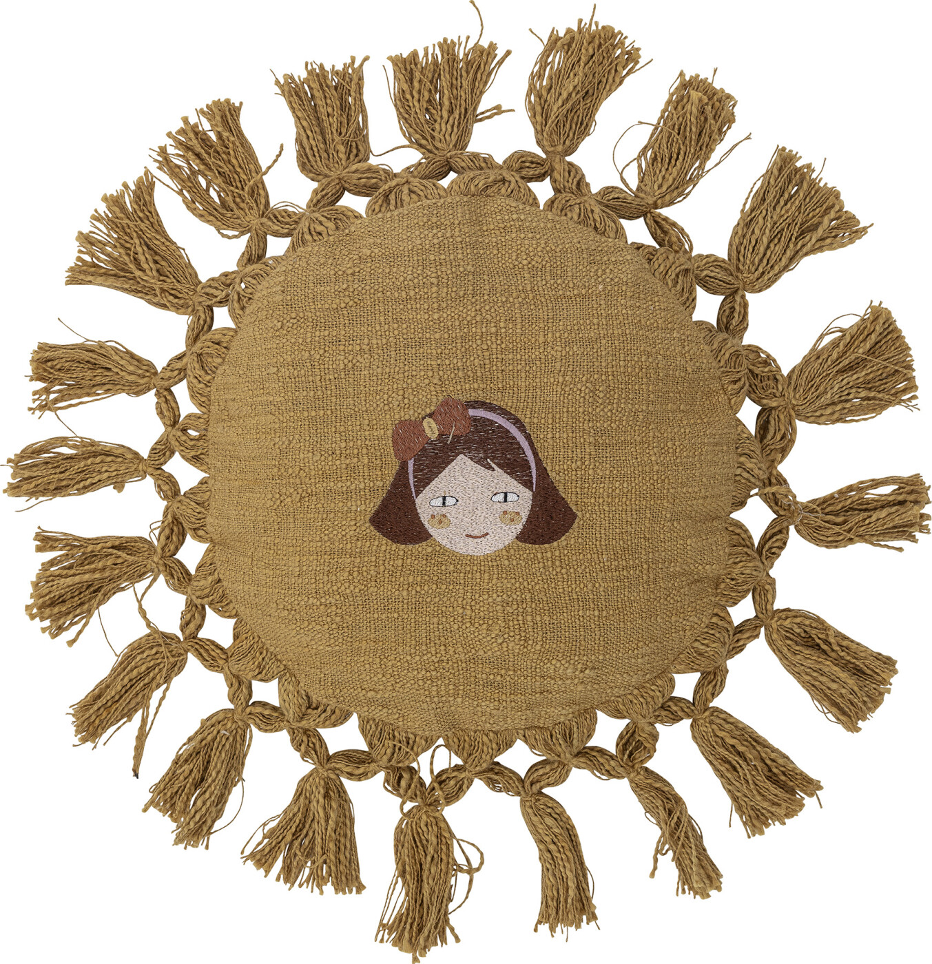 Bloomingville Mini - Elinna Pude Til Børn - Gul - Bomuld - ø 35 Cm