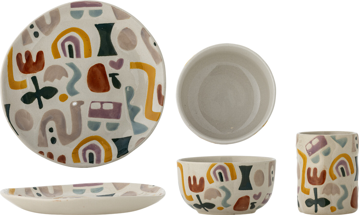 Bloomingville - Filur Stelsæt, Multifarvet, Stentøj, C:D7xH9/B:D11xH6,5/P:D19xH2 cm, Set of 3