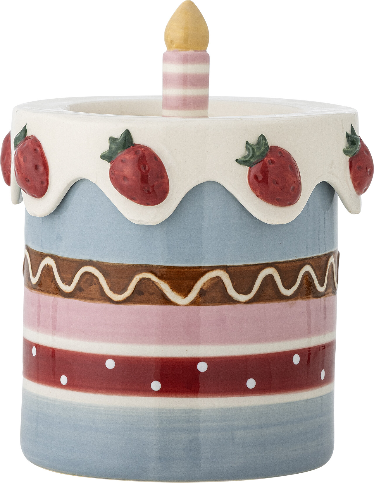 Bloomingville - Milkya Krukke m/låg, Multifarvet, Stentøj, D14,5xH17,5 cm
