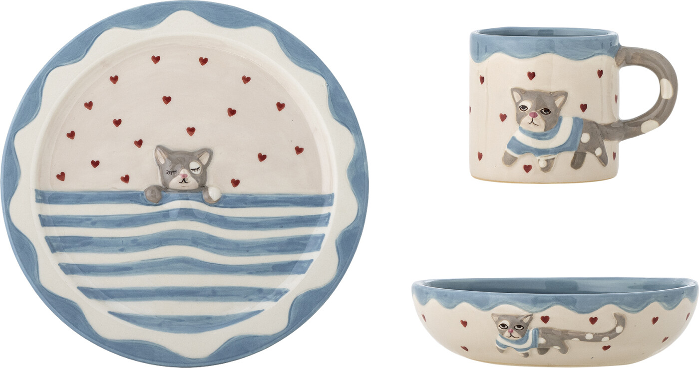 Bloomingville - Mille Stelsæt, Multifarvet, Stentøj, C:D7xH7/B:D14xH4/P:D17xH1,5 cm, Set of 3