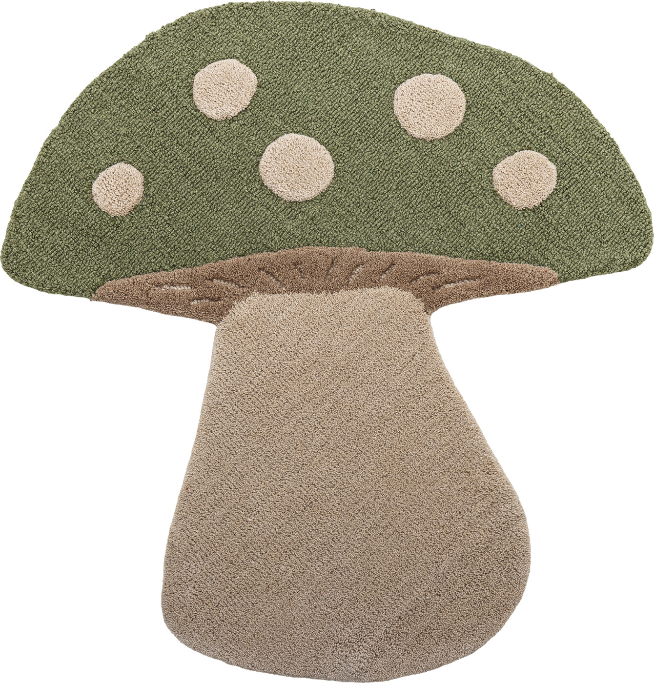 Bloomingville Mini - Mushroom Tæppe - Grøn - Uld