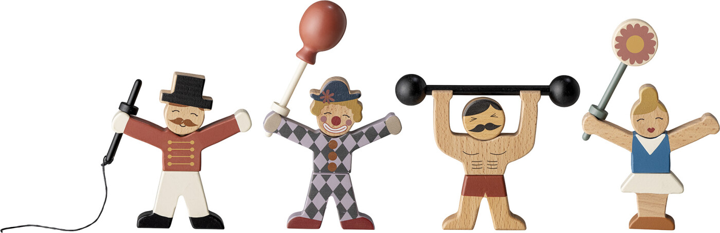 Bloomingville Mini - Rossaio Cirkus Figurer - Bøg Træ - 16 Dele