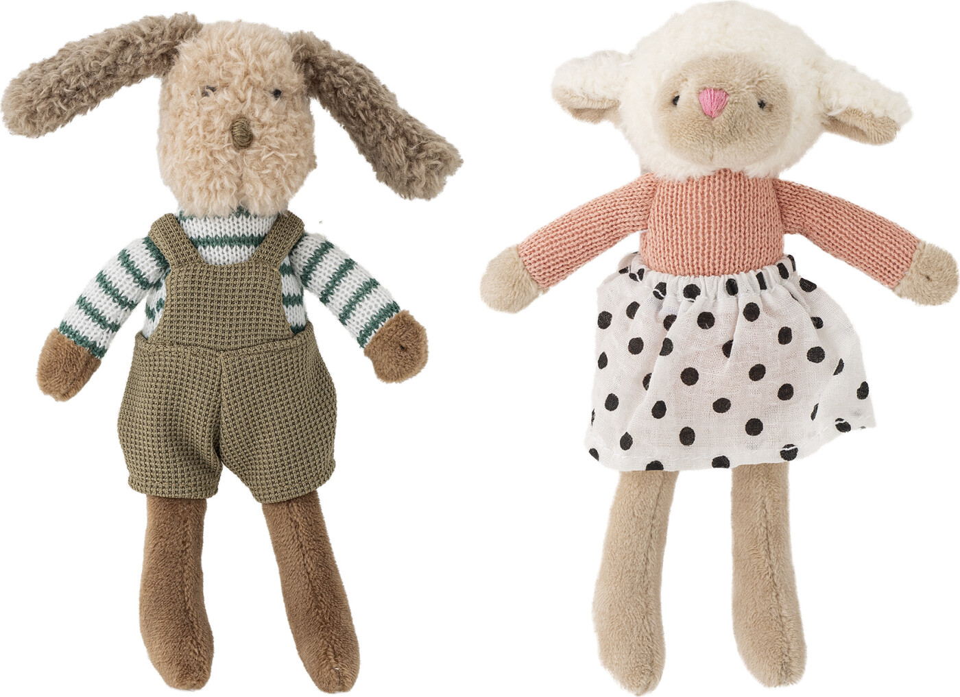 Bloomingville - Sol & Teo Dukke, Brun, Bomuld, L18xH18xW5 cm, Set of 2