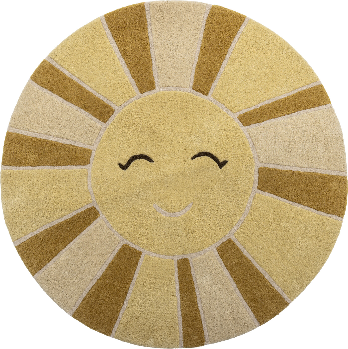 Bloomingville Gulvtæppe - 110 cm - Sun - Uld - Gul