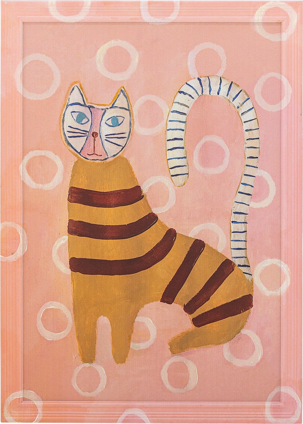 BLOOMINGVILLE Missy Illustration, rektangulær - multifarvet med ramme i rosa fyrretræ (L40xH56xB2)