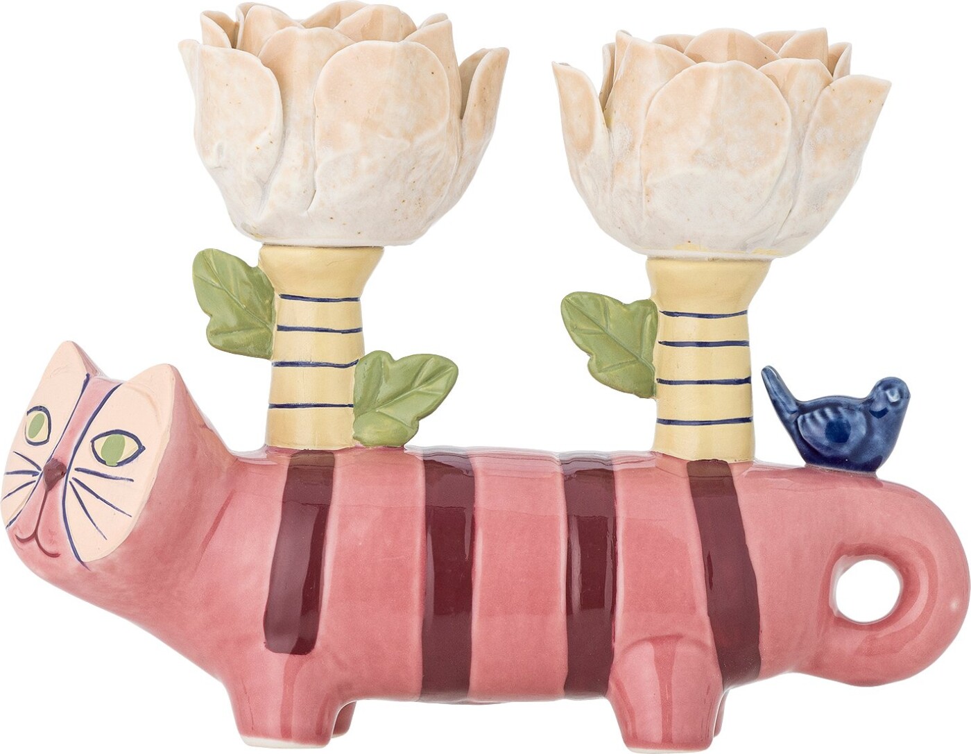 Bloomingville - Missy Lysestage, Multifarvet, Stentøj, L20xH14,5xW6,5 cm