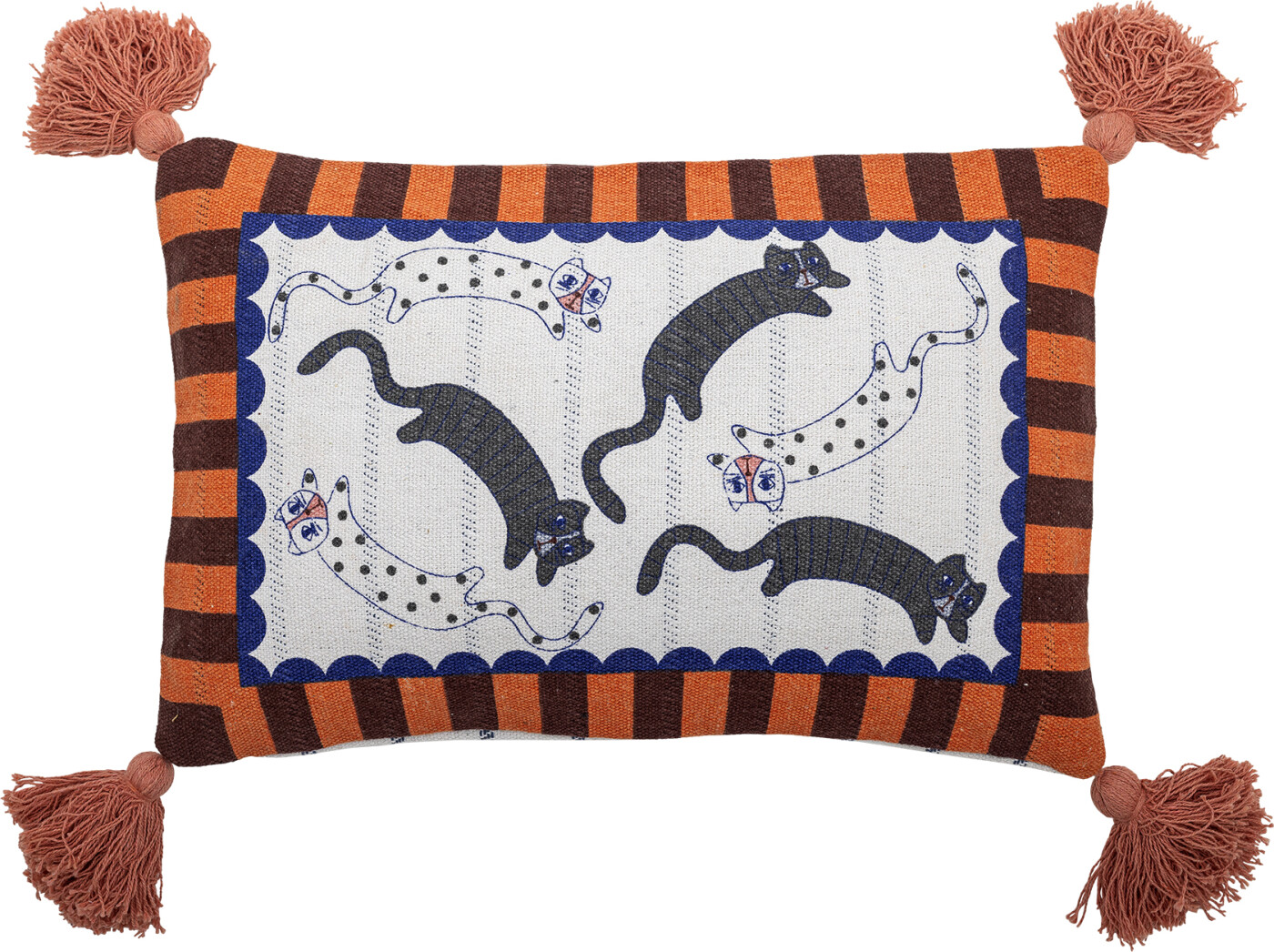 Bloomingville - Missy Pude, Multifarvet, Genanvendt Bomuld, L60xW35 cm