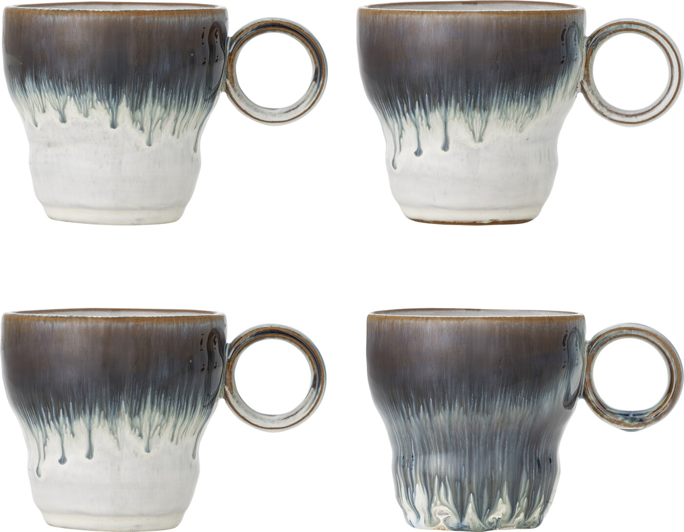 Bloomingville - Nigel Krus, Blå, Stentøj, D9xH9 cm, Set of 4