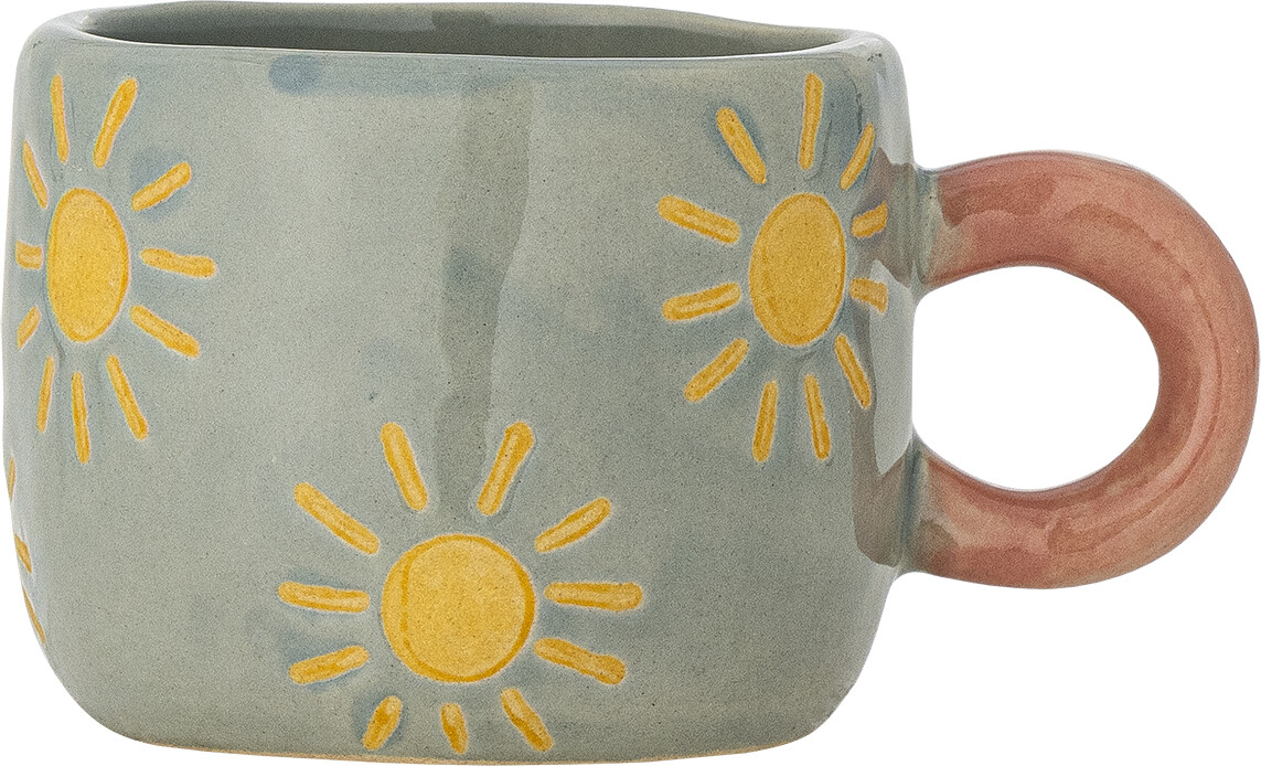 Bloomingville - Kop Nini - Blå Med Sol - Stentøj - 110 Ml