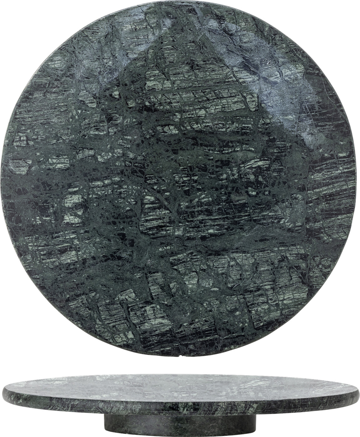 Bloomingville - Nuni Fad på drejefod, Grøn, Marmor, D35,5xH4,5 cm