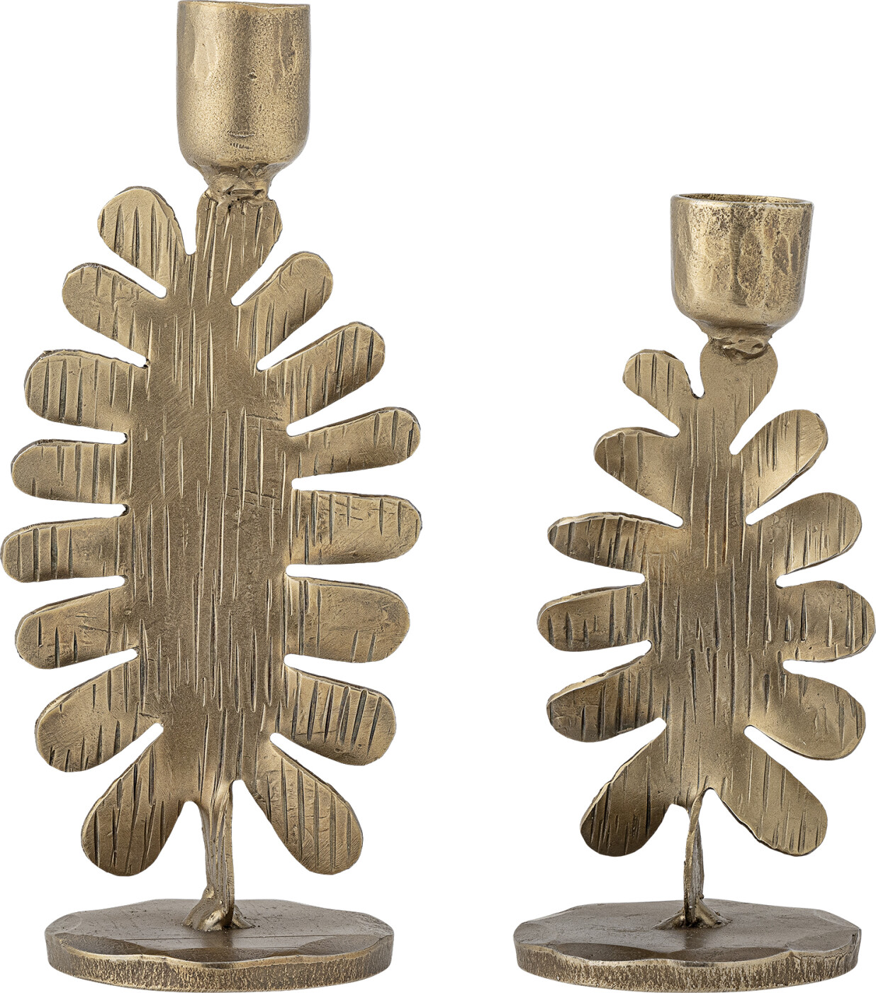 Bloomingville - Oaken Lysestager - Guld - Metal - 2 Stk.