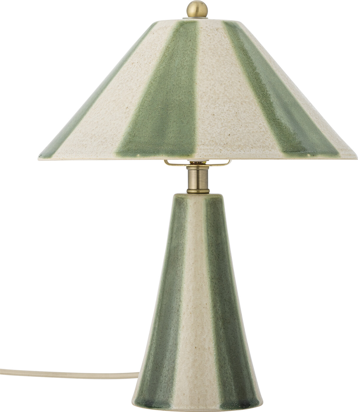 Bloomingville - Olive Bordlampe - Grøn - Stentøj Keramik - H 35 Cm