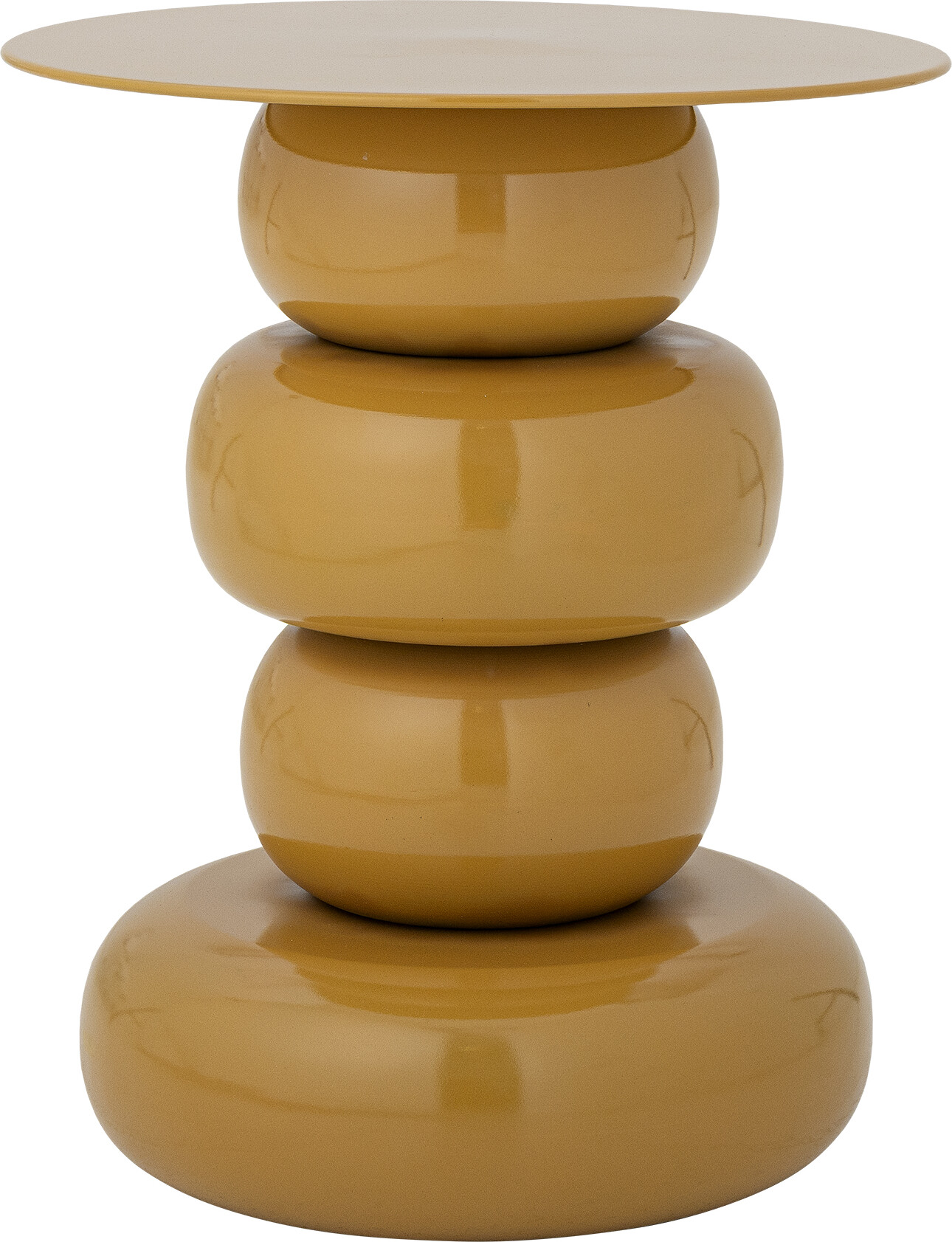 Bloomingville - Olonne Sidebord - Rundt - Gul - Metal