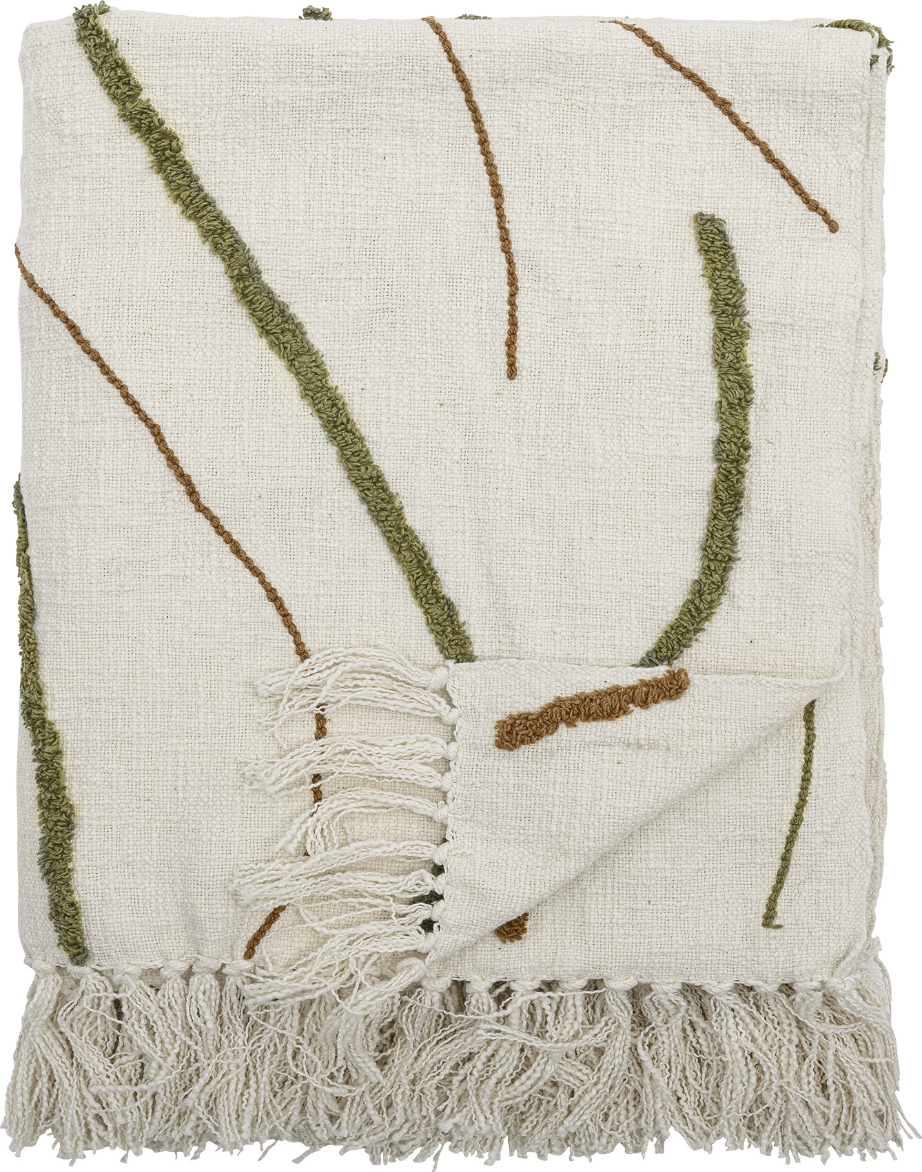 Bloomingville - Osasio Plaid - Grøn - Bomuld - 150x130 Cm