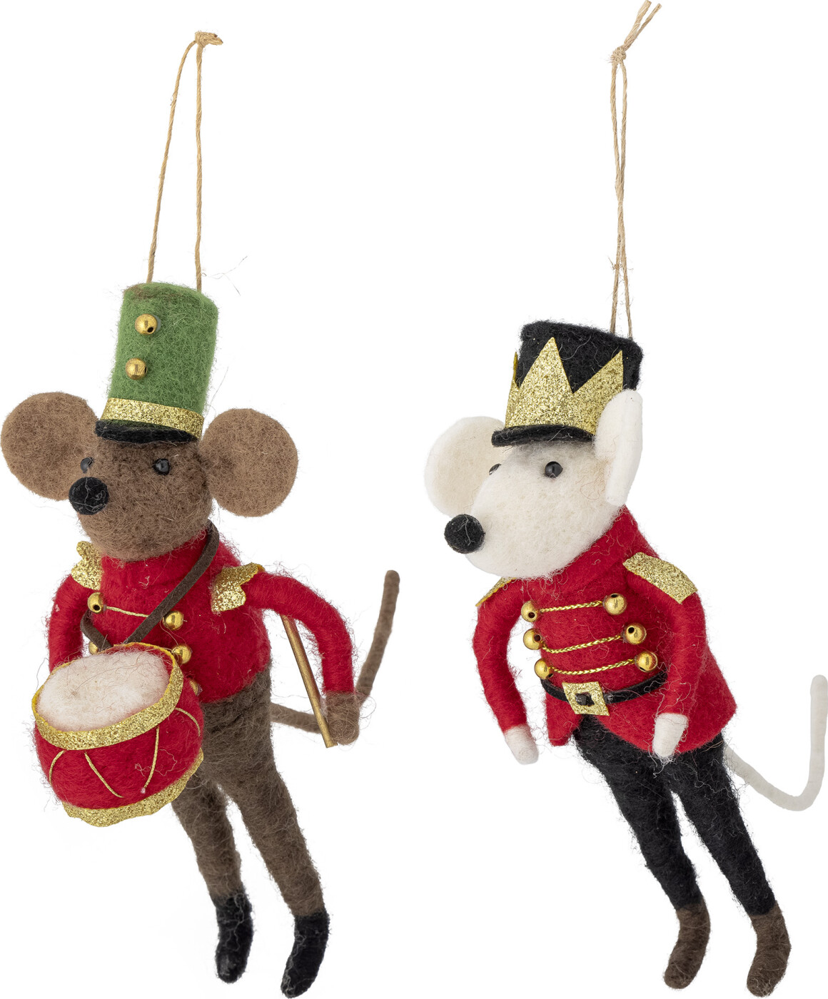 Bloomingville - Peo Ornament, Rød, Uld, L9xH17xW13 cm, Set of 2