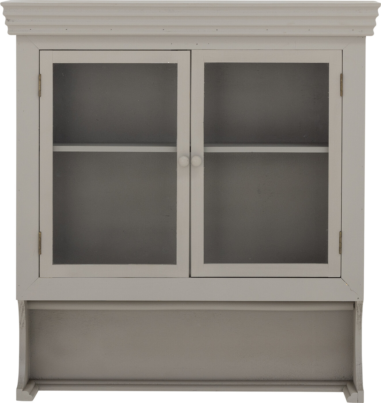 BLOOMINGVILLE Pilu skab, m. 2 glaslåger og 1 hylde - grå fyrretræ