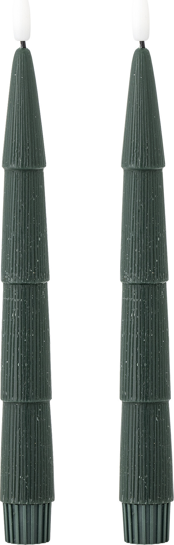 Bloomingville - Ponza Jule Kronelys - Led - Grøn - 24,5 Cm - 2 Stk.
