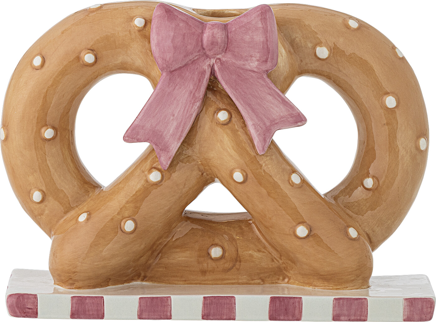 Bloomingville - Pretzie Lysestage, Brun, Keramik, L19xH14,5xW7 cm