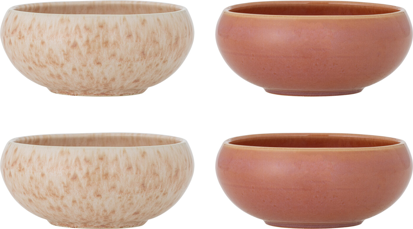 Bloomingville - Roselyn Skål, Rosa, Stentøj, D14xH6 cm, Set of 4