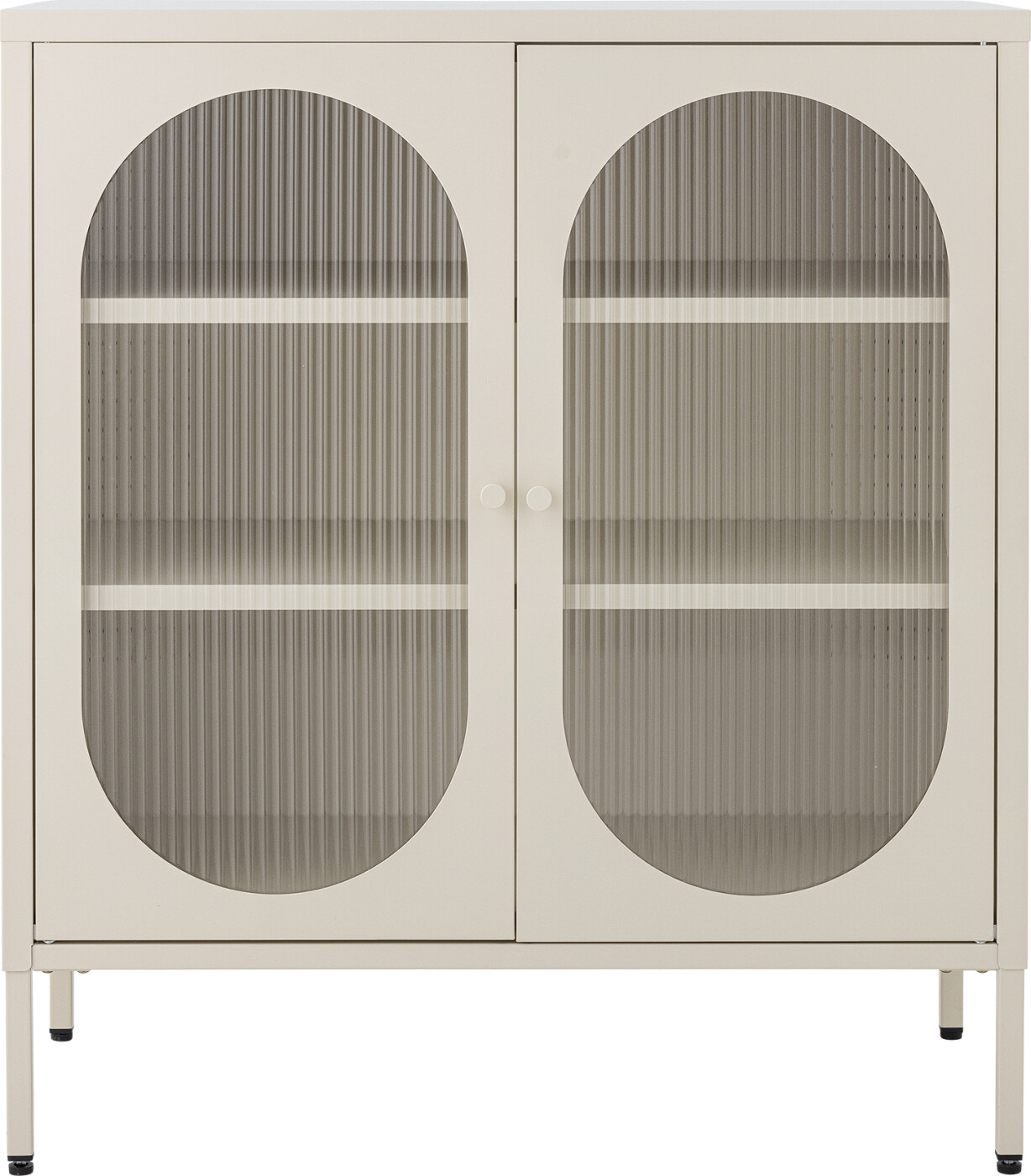 BLOOMINGVILLE Salvo skab, m. 2 glaslåger og 2 hylder - natur metal