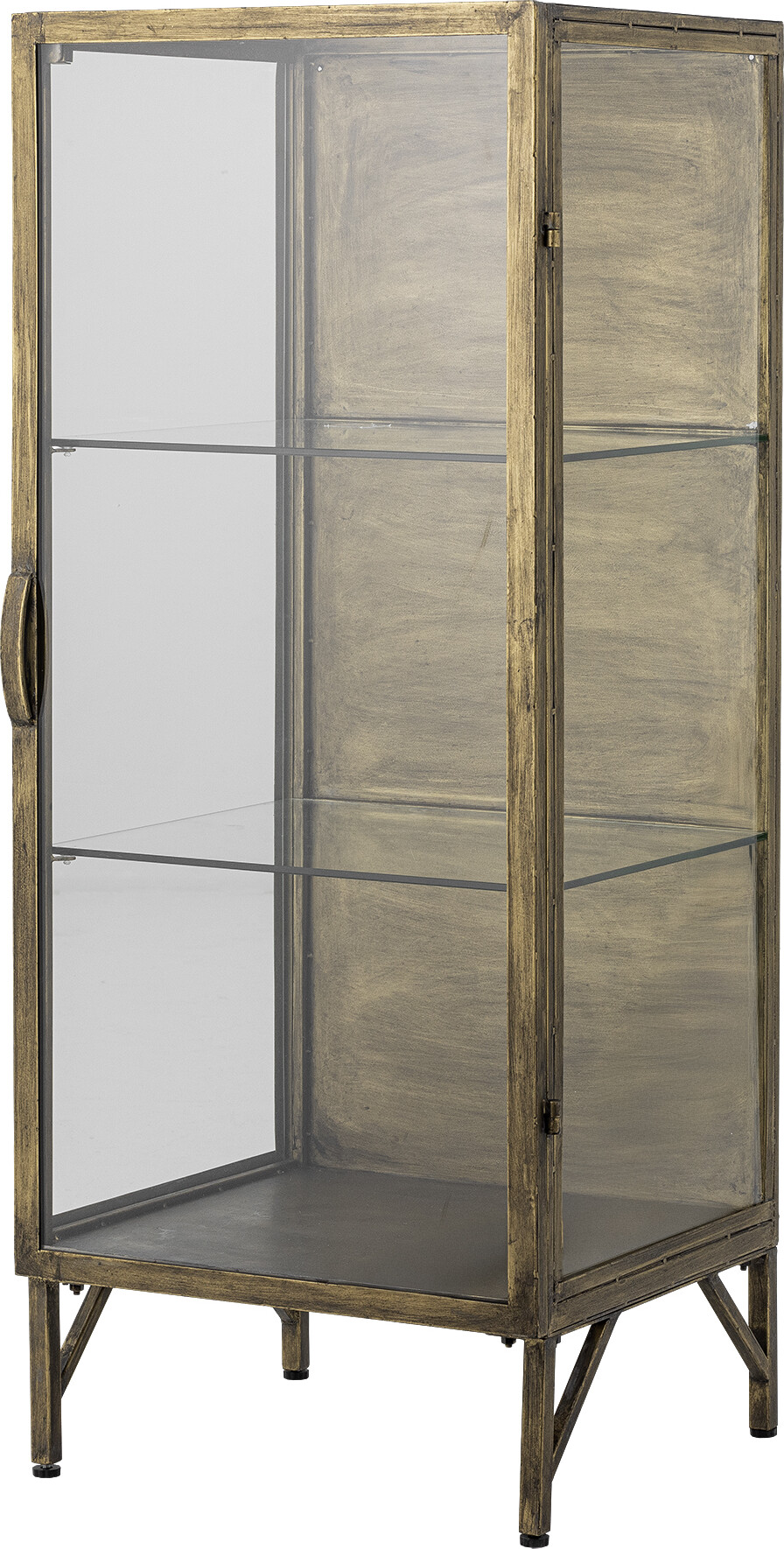 Bloomingville Skab - Saone - Brass - Messingfinish - Hærdet Glas