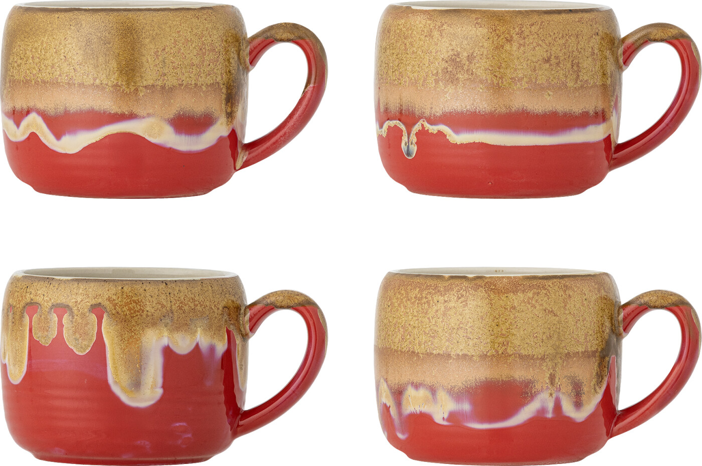 Bloomingville - Sheen Kop, Multifarvet, Stentøj, D10,5xH8 cm, Set of 4