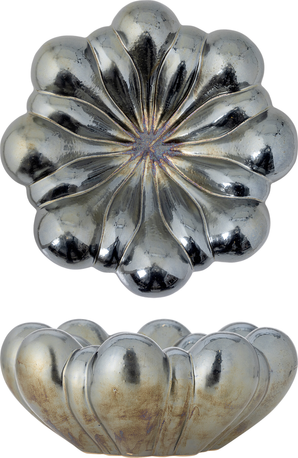 Bloomingville - Sheeran Serveringsskål - Sølv - Stentøj Keramik