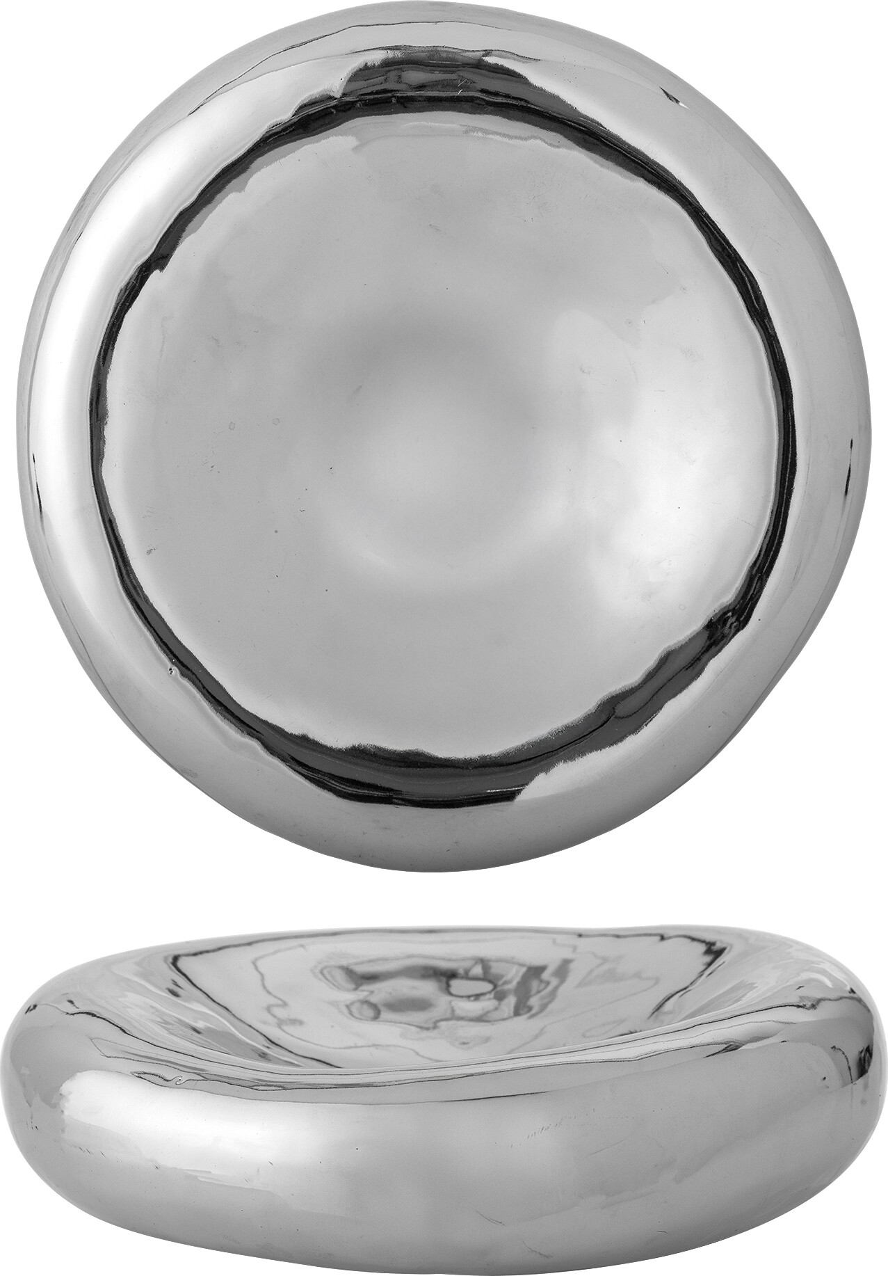 Bloomingville - Shine Skål - Sølv - Stentøj Keramik - ø 23 Cm