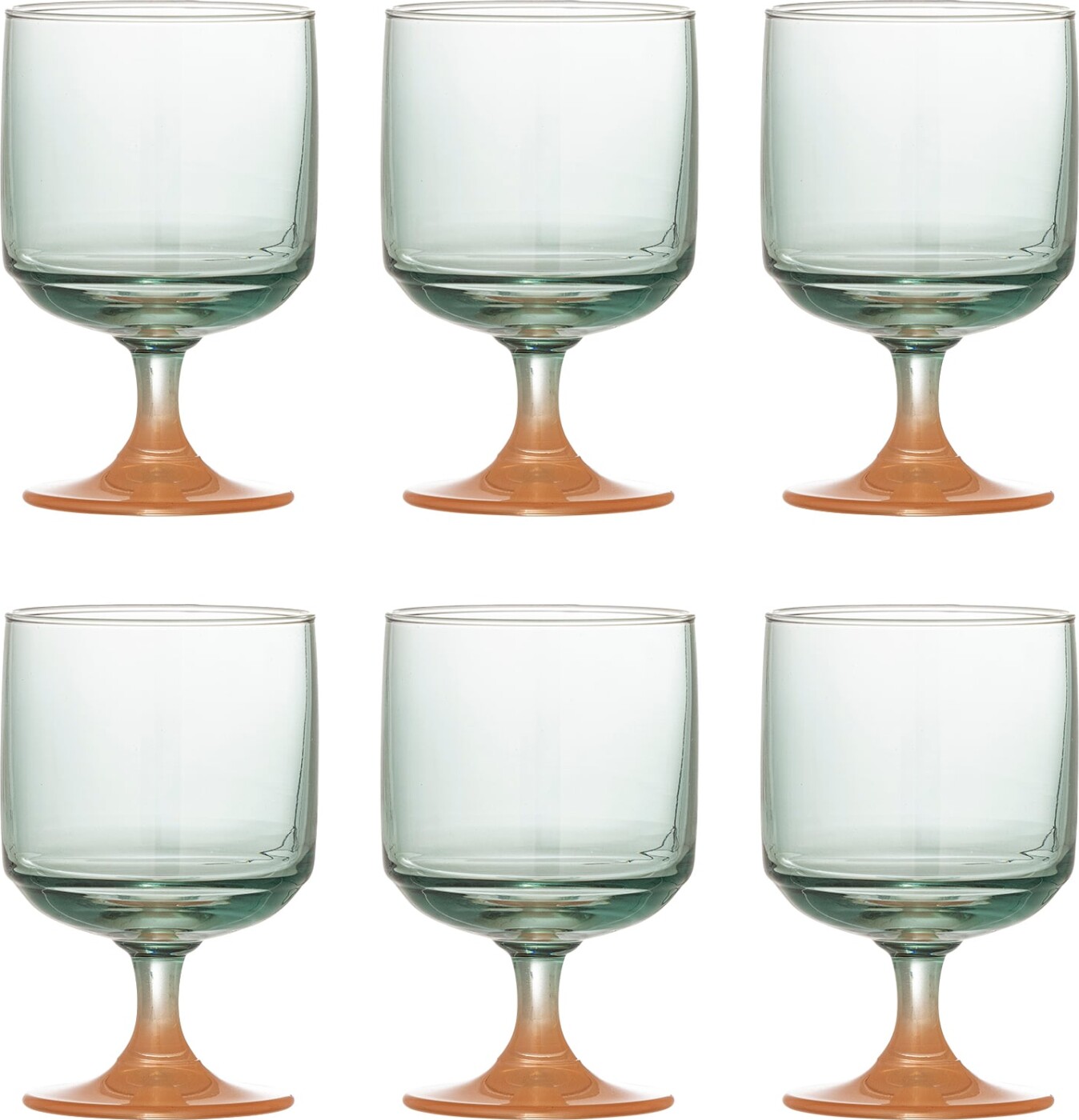 Bloomingville - Signe Drikkeglas, Multifarvet, Glas, D7,5xH12,5 cm, Set of 6