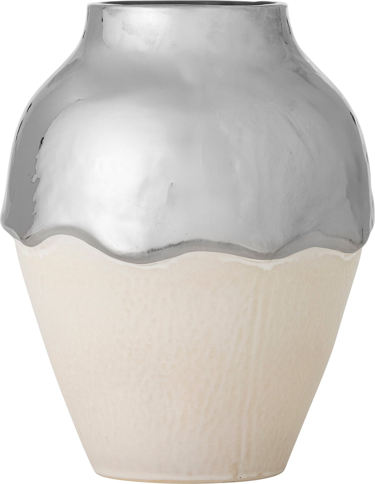 Bloomingville - Silvio Vase - Sølv - Stentøj Keramik