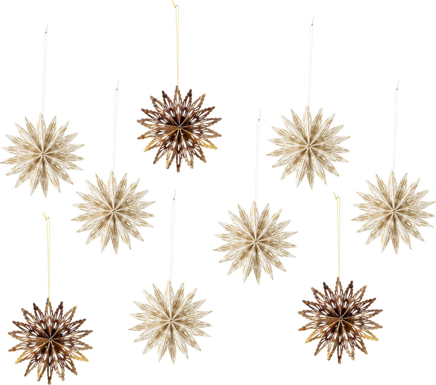 Bloomingville - Star Ornament, Natur, FSC® Mix, Papir, D10 cm, Pack of 9