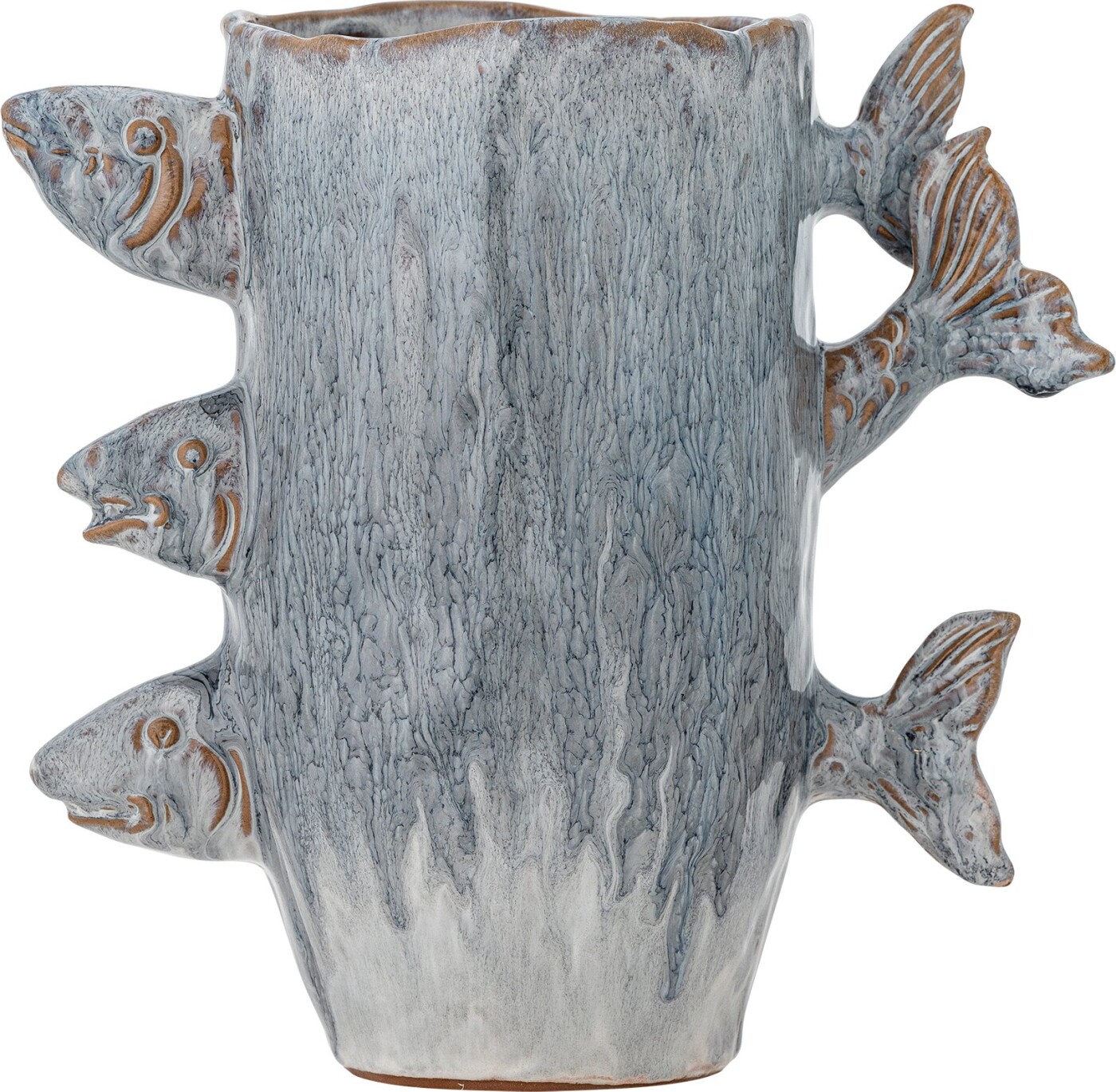 Bloomingville Vase - Tace - Blå - Stentøj - 23,5x23x13 Cm