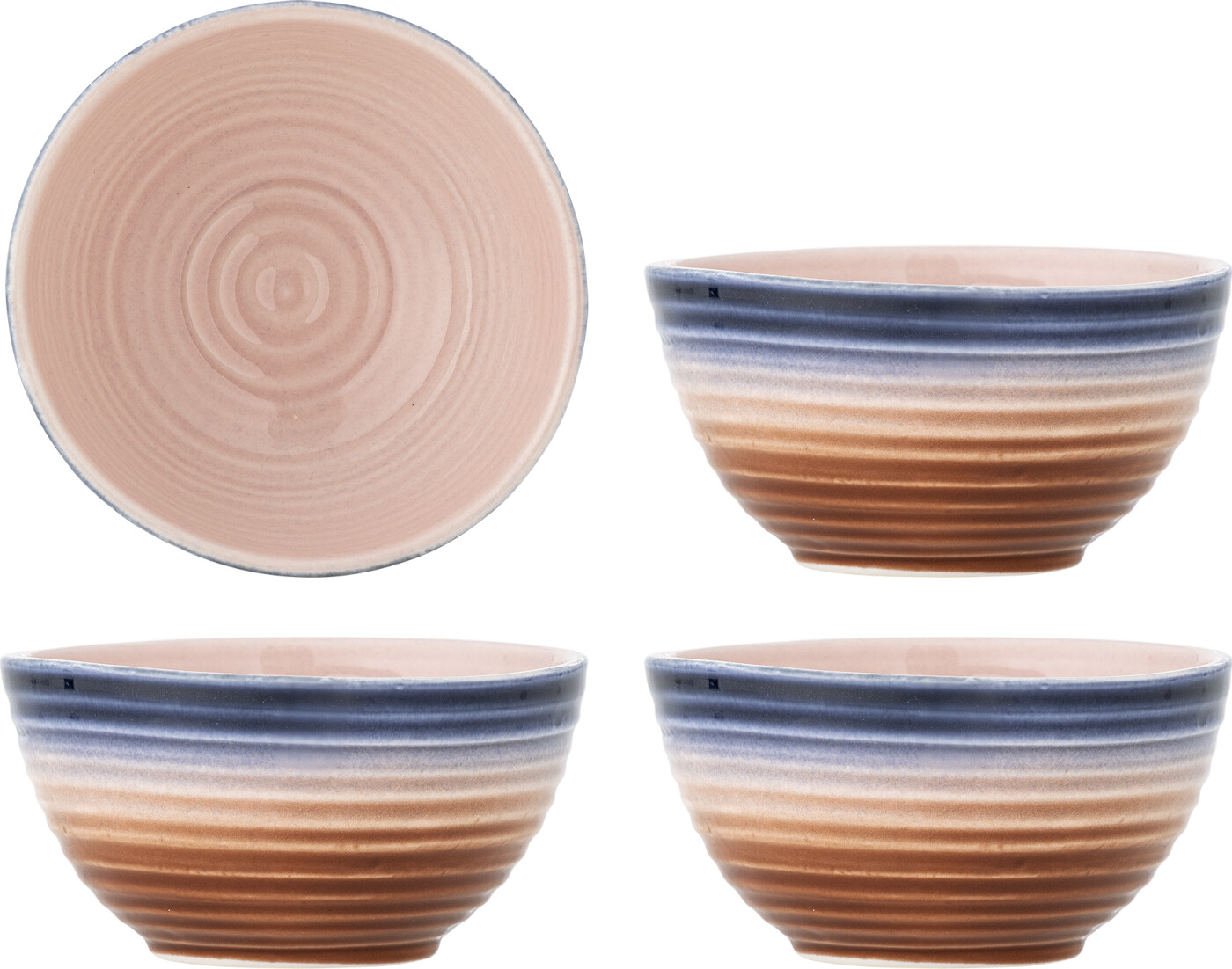 Bloomingville - Tatum Skål, Multifarvet, Stentøj, D12xH6 cm, Set of 4