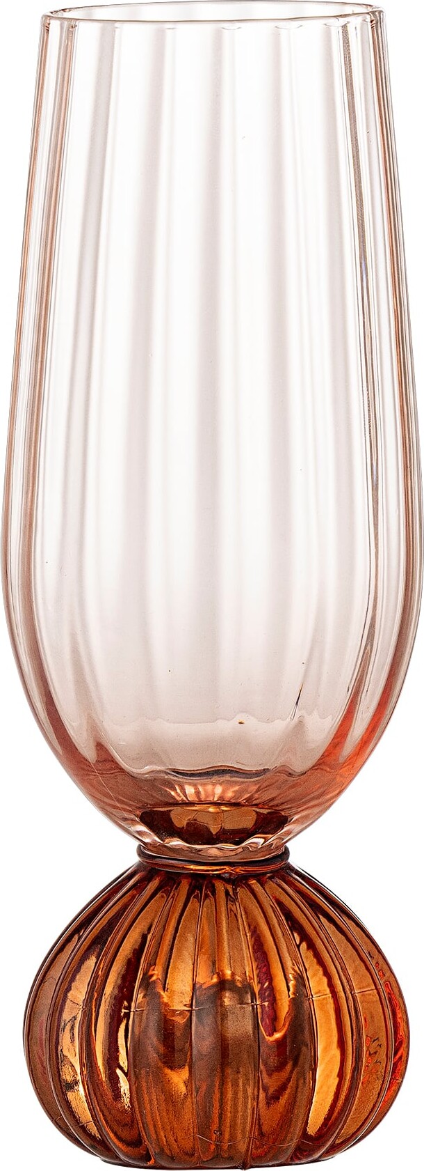 Bloomingville - Taurin Champagneglas Med Riller - Rosa - 25 Cl