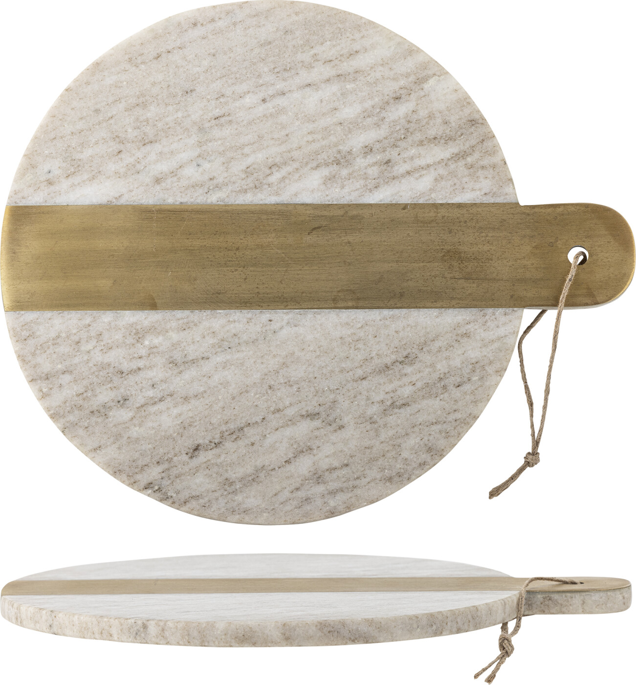 Bloomingville - Villette Skærebræt - Rundt - Natur - Marmor
