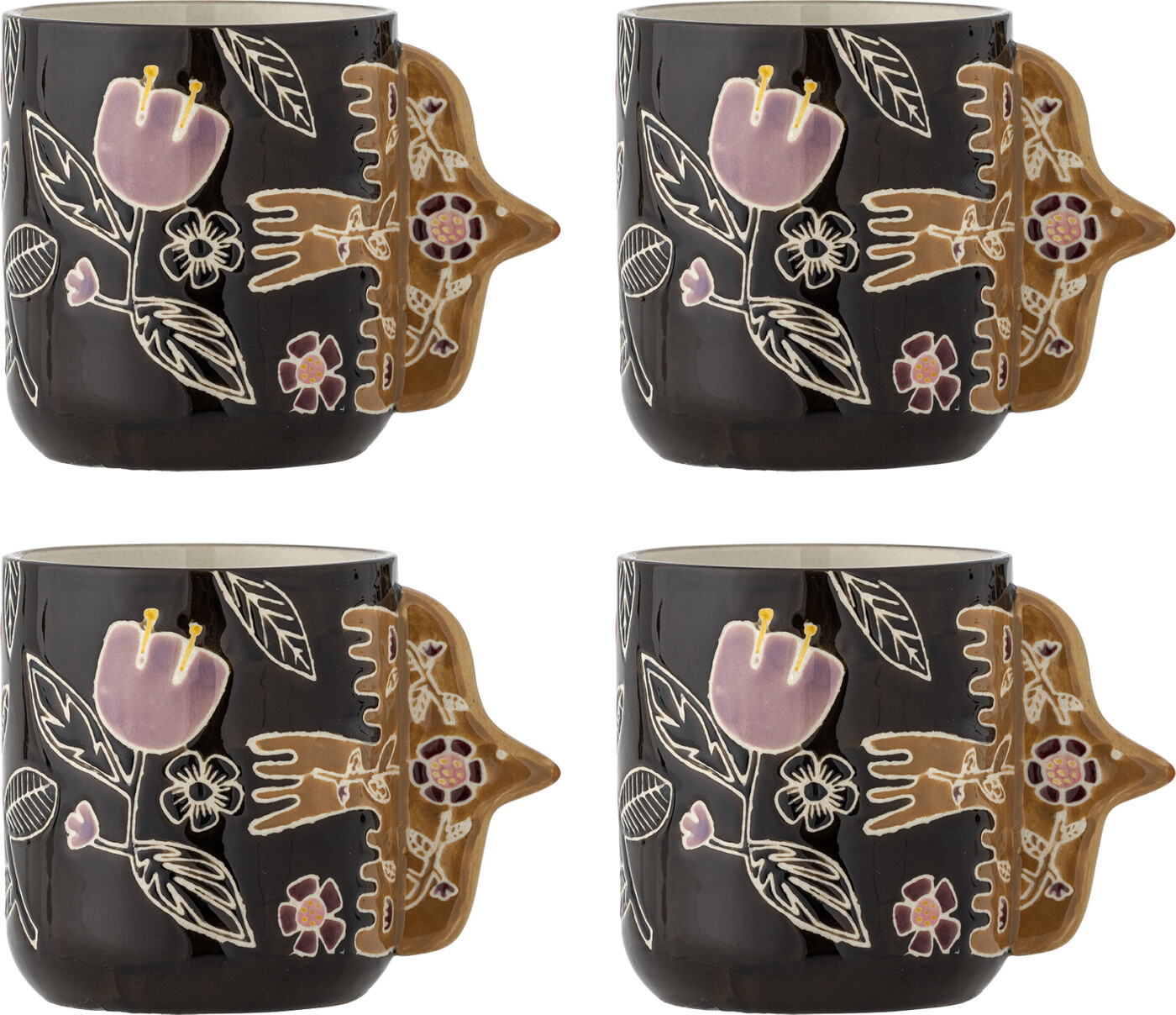 Bloomingville - Vivielle Kop, Multifarvet, Stentøj, D8,5xH9,5 cm, Set of 4