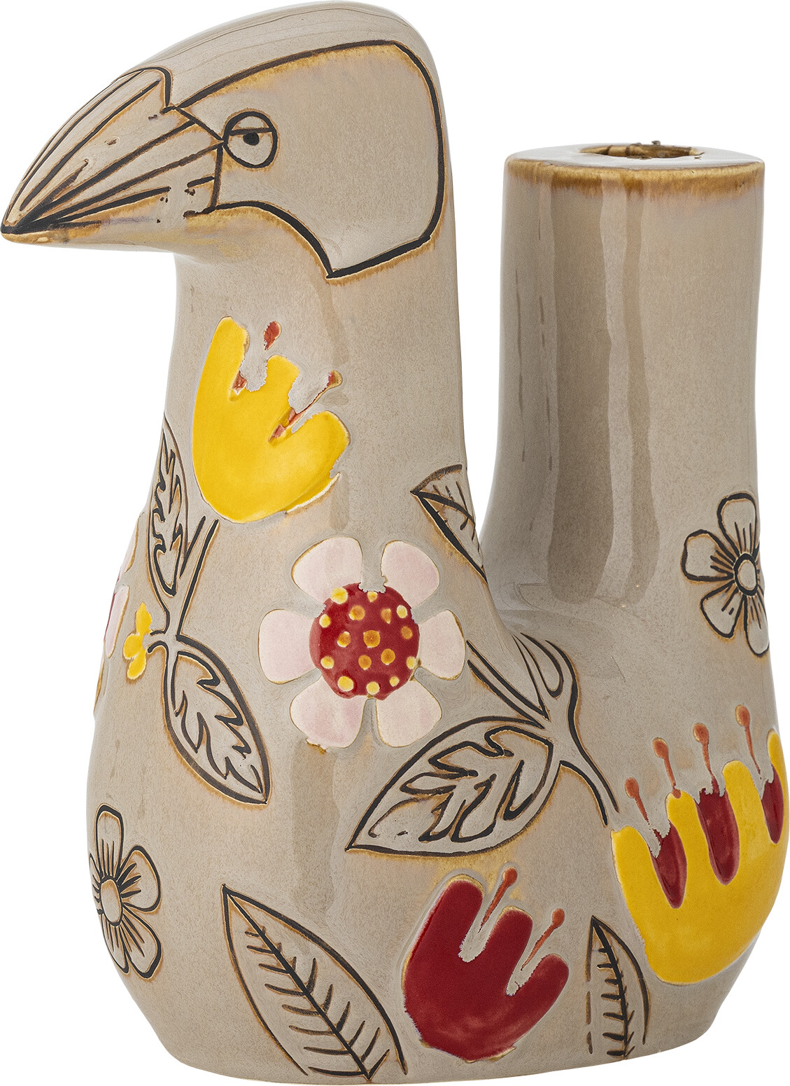 Bloomingville - Vivielle Lysestage, Natur, Stentøj, L18,5xH21xW10 cm