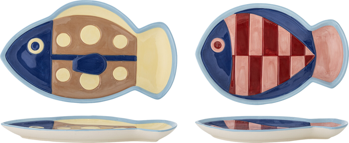 Bloomingville - Willy Tallerkener - Multifarvet - Stentøj - 2 Stk.