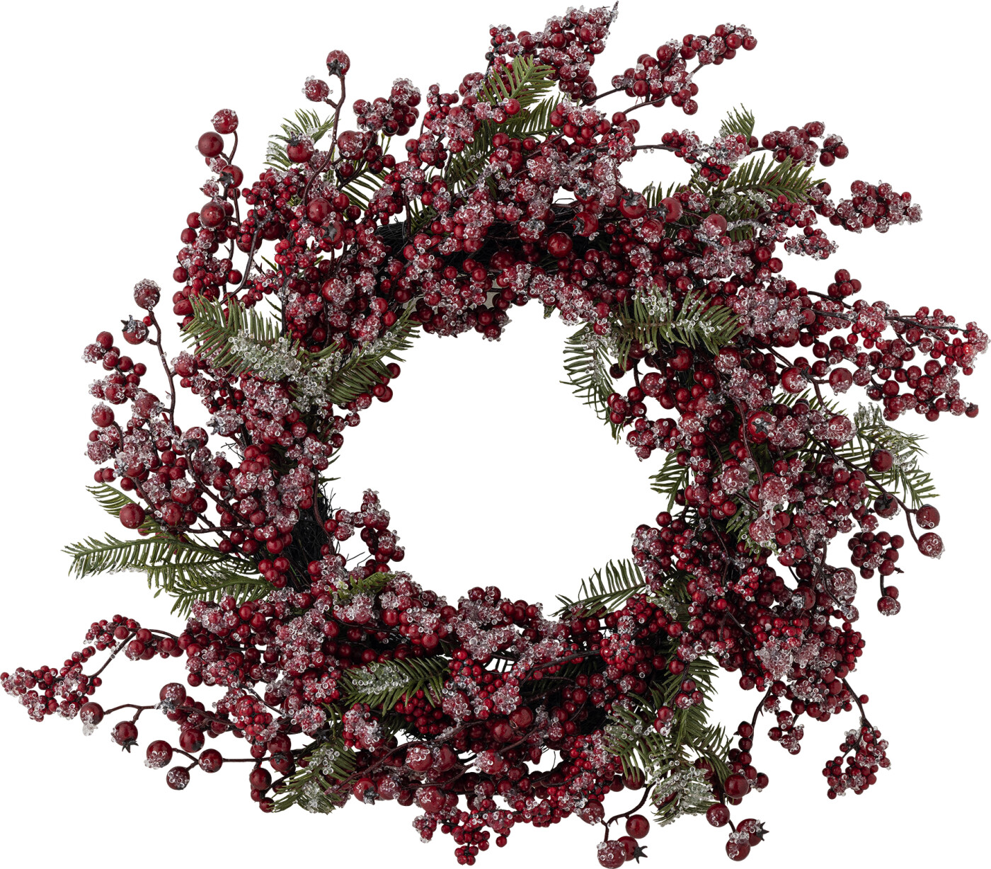 Bloomingville - Winter Berry Krans, Rød, Kunstige Blomster - Ø51 Ã H15 cm