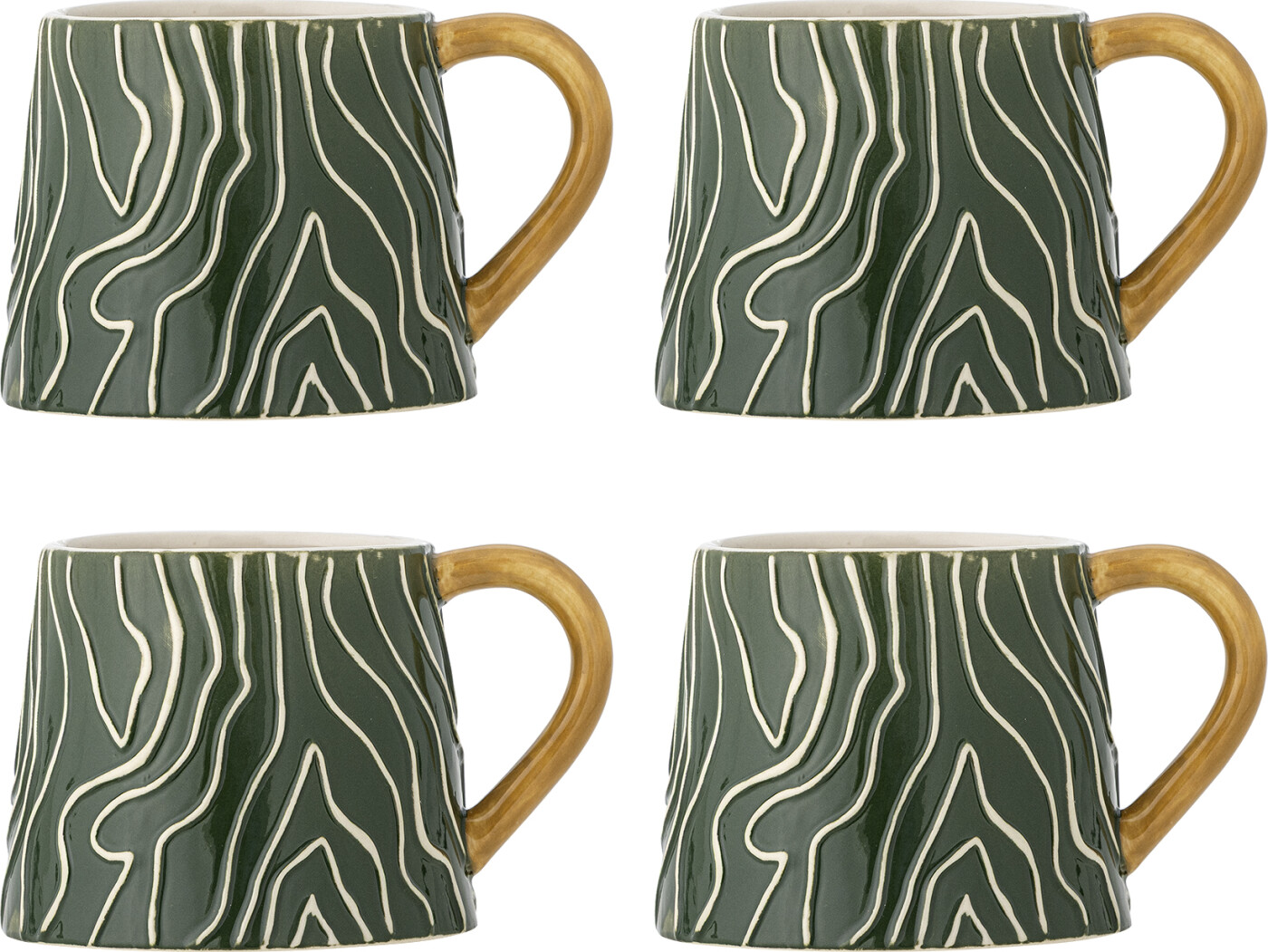 Bloomingville - Woodsby Kop, Multifarvet, Stentøj, D9,5xH8 cm, Set of 4