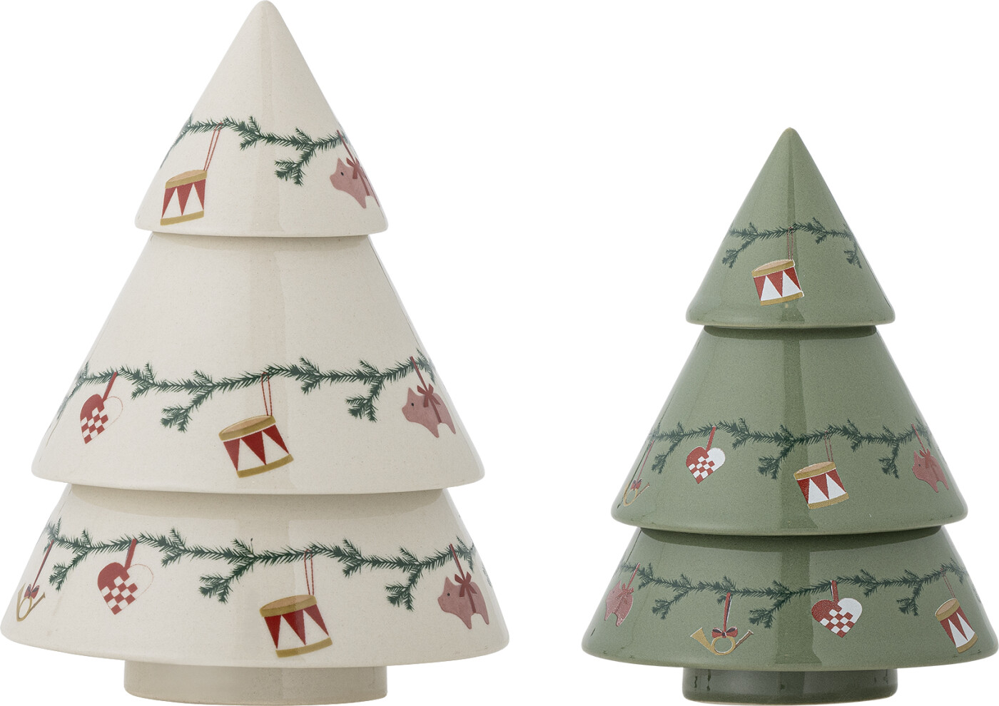 Bloomingville - Yule Deko, Multifarvet, Stentøj, D9xH12/D11xH14,5 cm, Set of 2